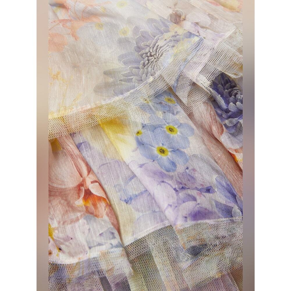 Zimmermann Rhythmic Tulle Floral Tiered Mini Skirt - Picture 2 of 7